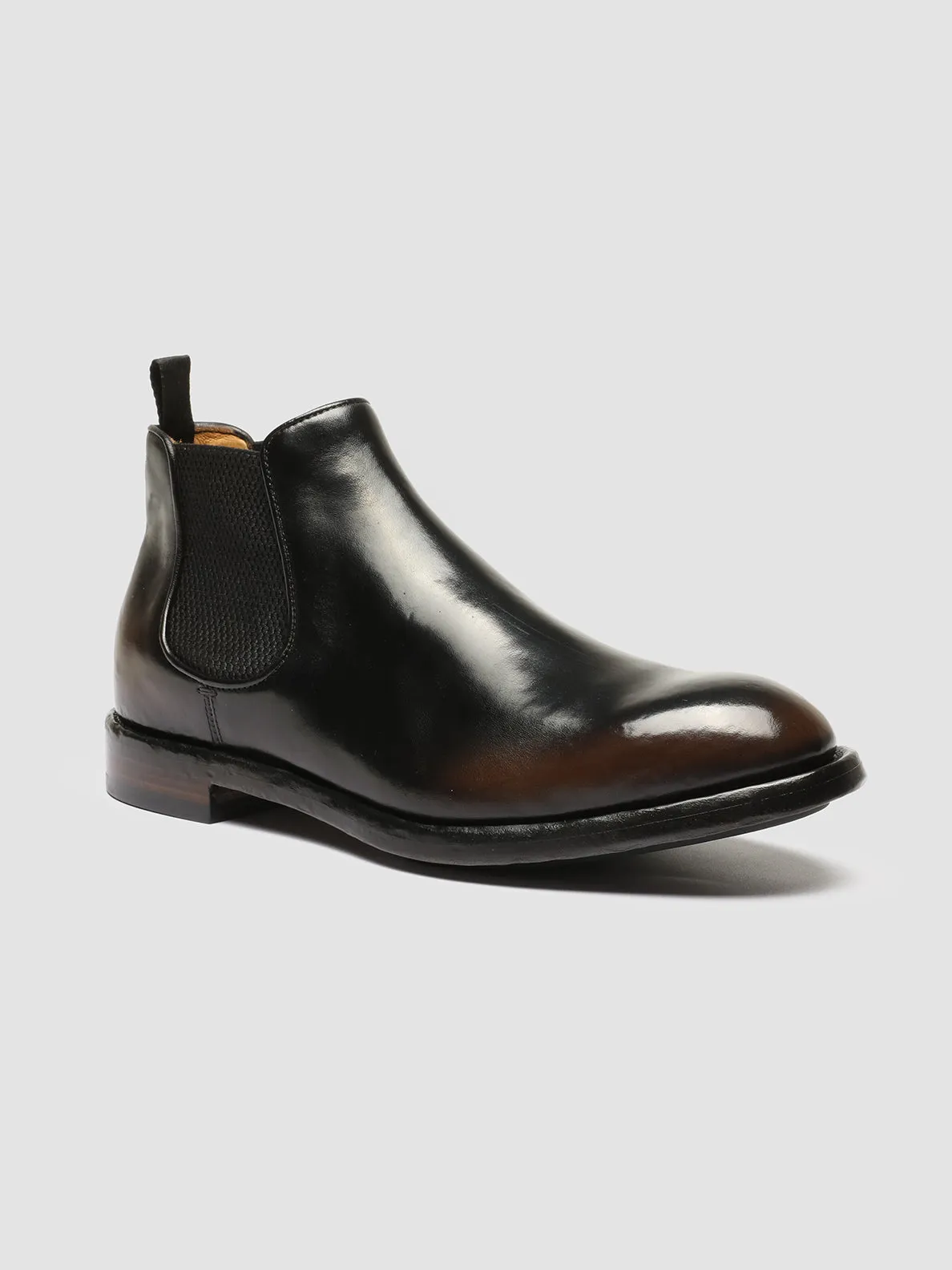 Adaptive stability TEMPLE 008 - Brown Leather Chelsea Boots