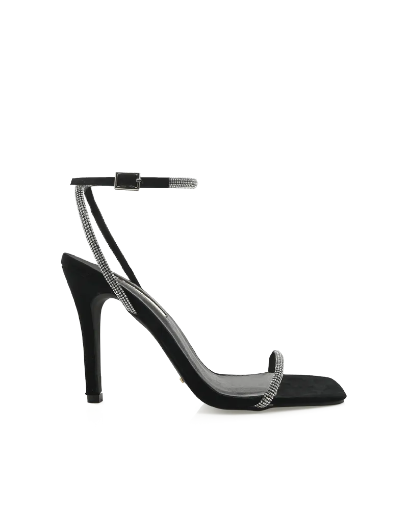 STARLETTE - DIAMANTE-BLACK SUEDE Comfort Fit