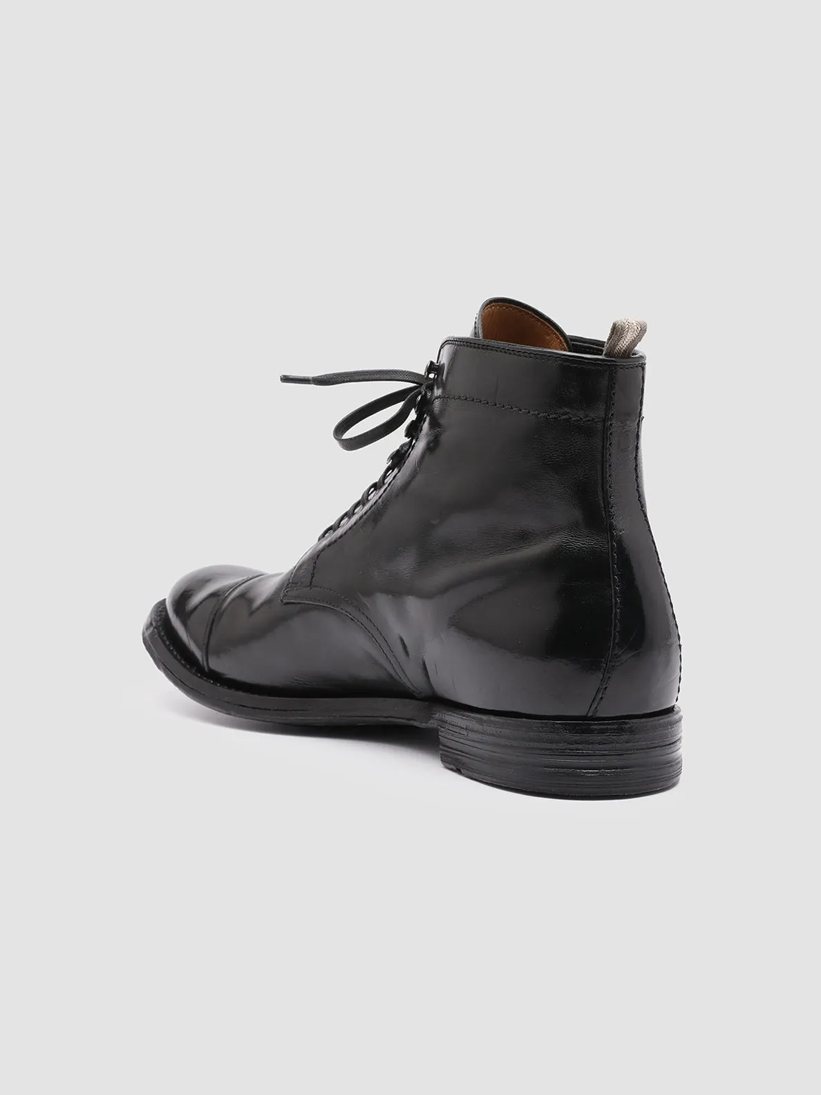 Luxurious design ANATOMIA 016 - Black Leather Ankle Boots