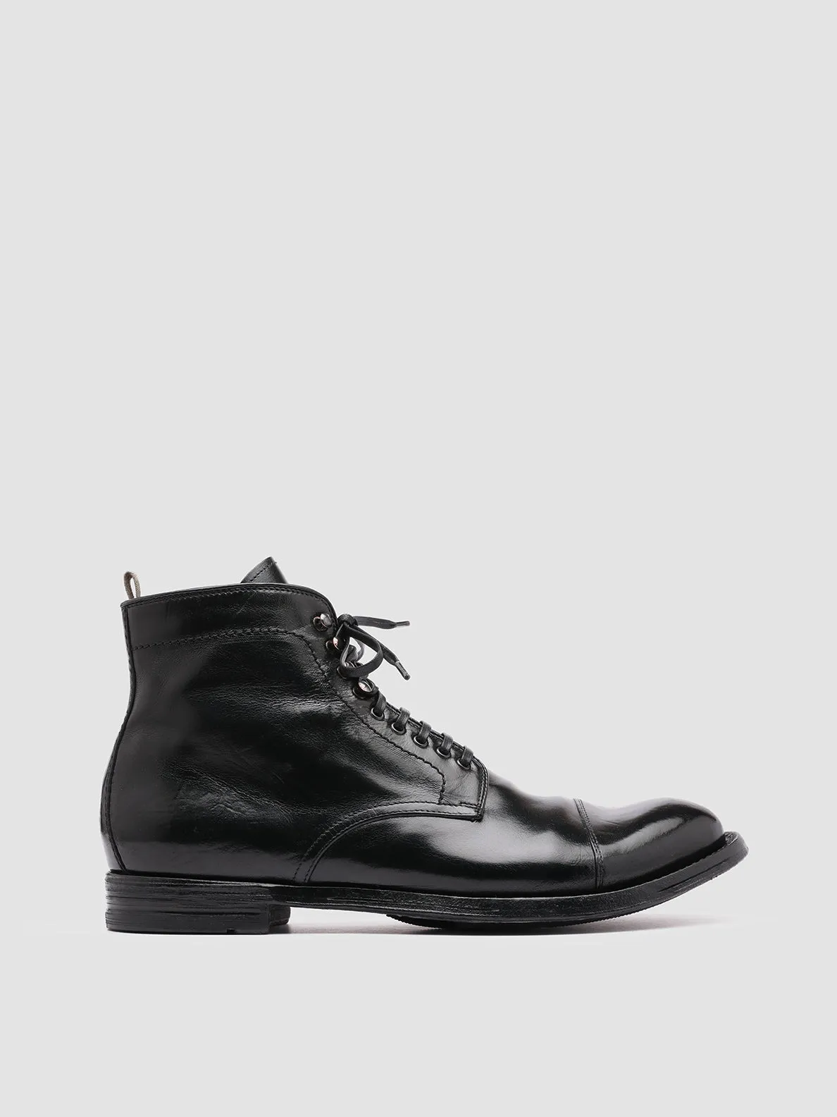 ANATOMIA 016 - Black Leather Ankle Boots Reinforced heel
