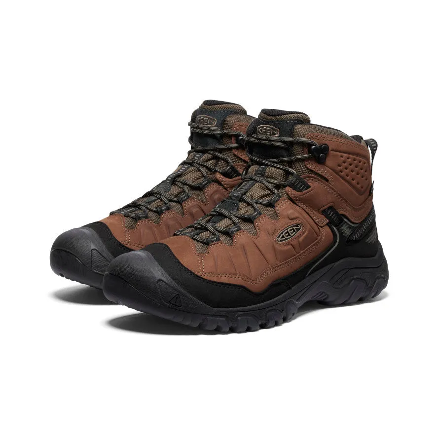 Men's Targhee IV Wide Waterproof Hiking Boot  |  Bison/Black Back Country Backpacking Ready