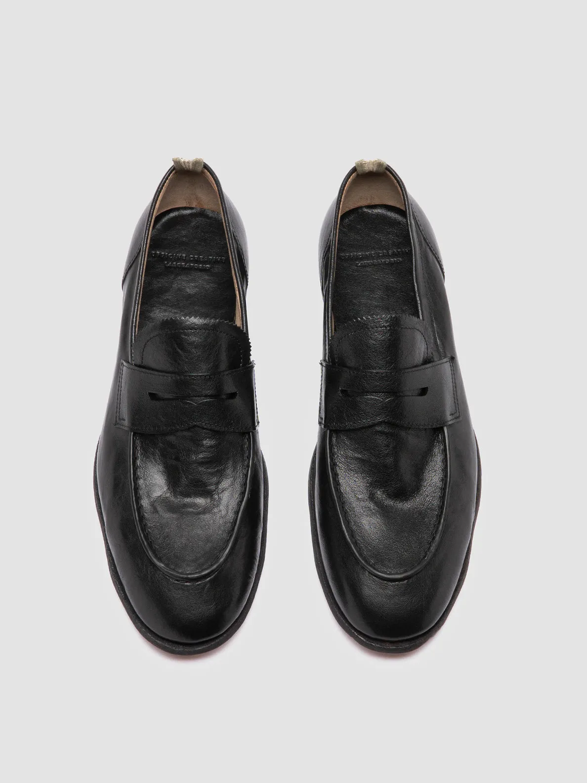 SOLITUDE 001 - Black Leather Penny Loafers Urban Jungle