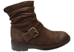 Cushioned Design UV - resistant Born Midway Womens Comfortable Leather Ankle Boots