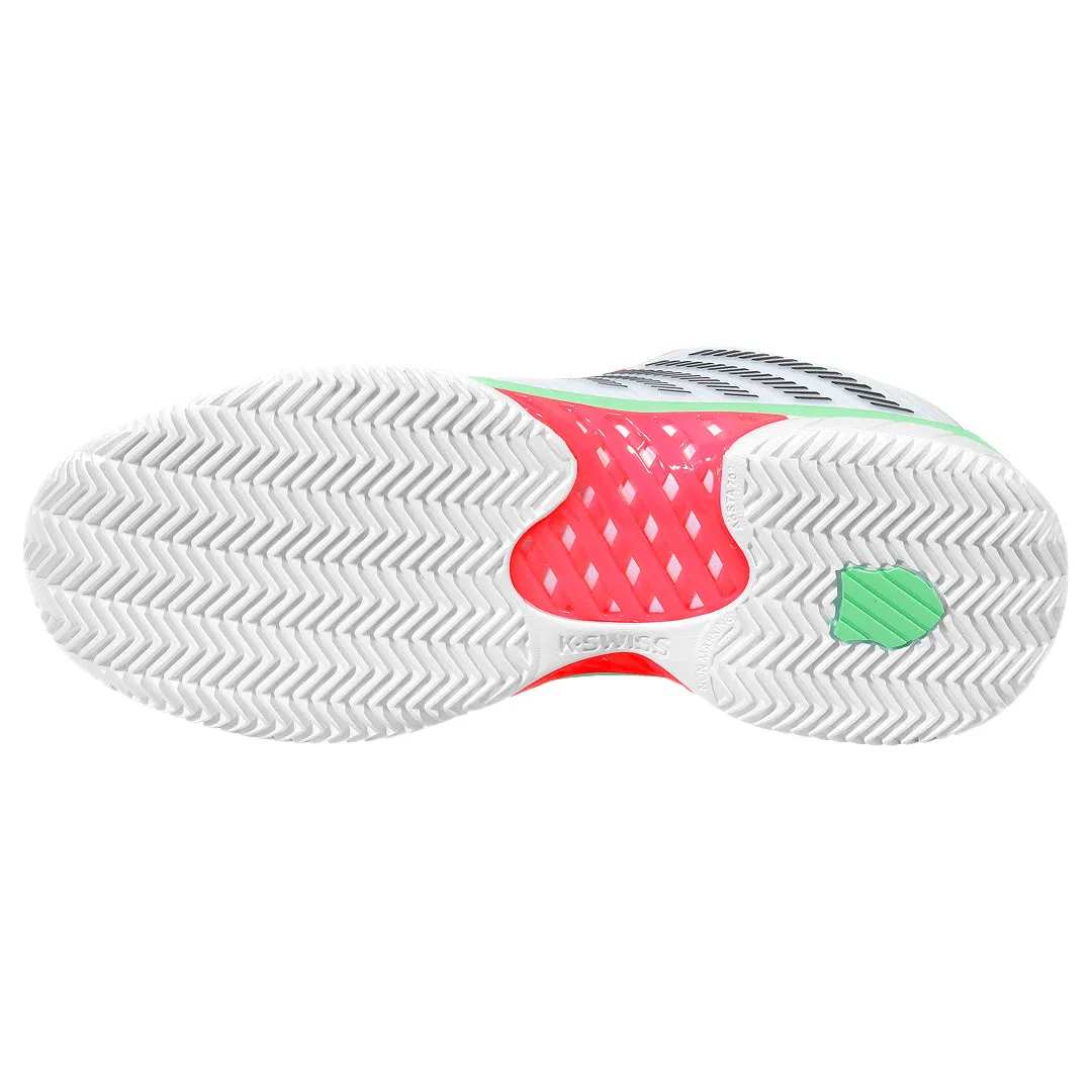 K-Swiss Women's Hypercourt Express 2 - Clay - White/Neon Pastel Pink Lace Up Light Flex