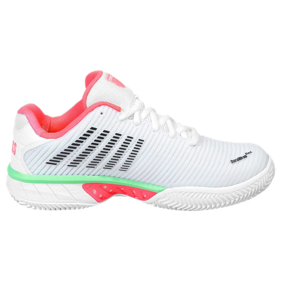 Easy traction K-Swiss Women's Hypercourt Express 2 - Clay - White/Neon Pastel Pink