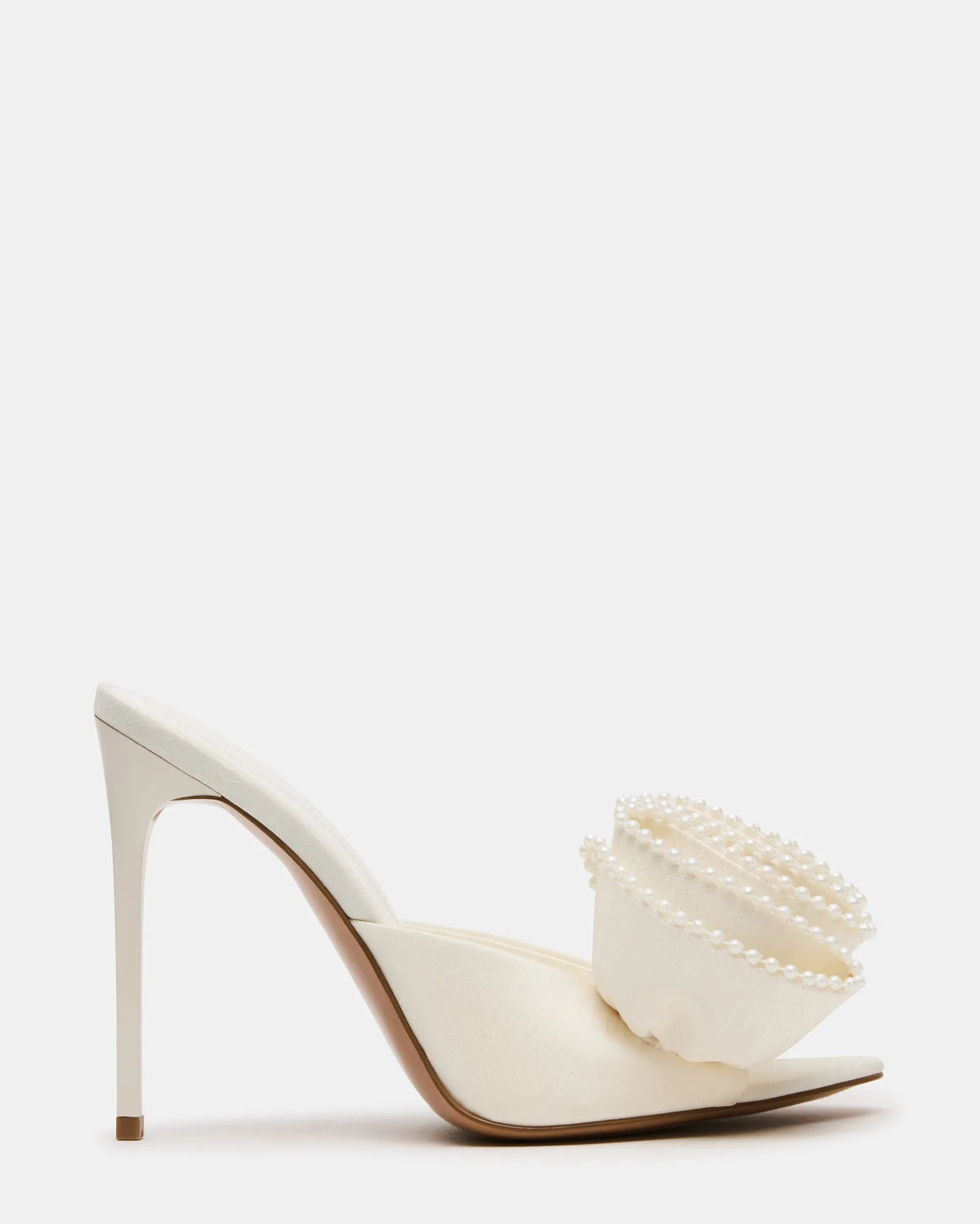 mesh construction Open Toe Evening Pumps AFFINITY PEARL IVORY SATIN