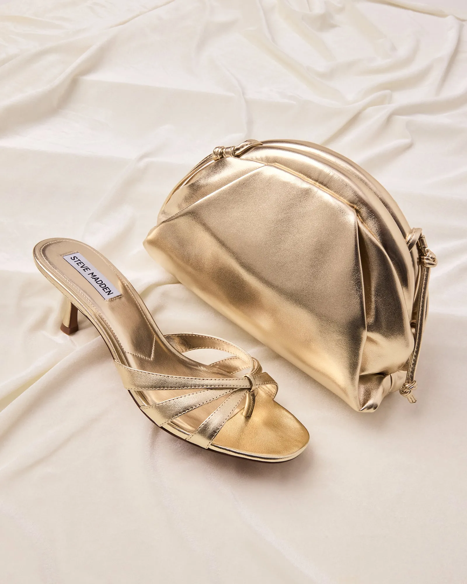 CARY HEEL AND HAILEE BAG GOLD BUNDLE Black Leather Stilettos Classic Wedding Heels