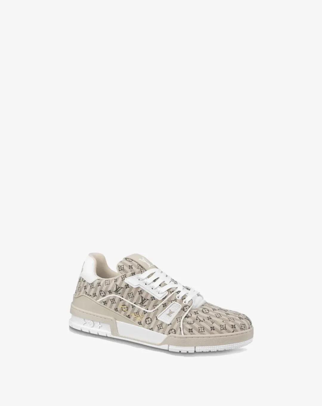 outdoor running footwear Louis Vuitton Trainer Beige Stripe Monogram Sneaker