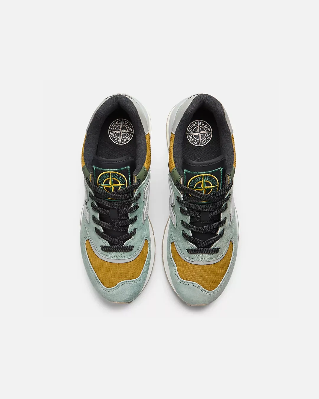 Reinforced Seams flexible fabric shoe stuff New Balance 574 Legacy x Stone Island Light Green Sneakers
