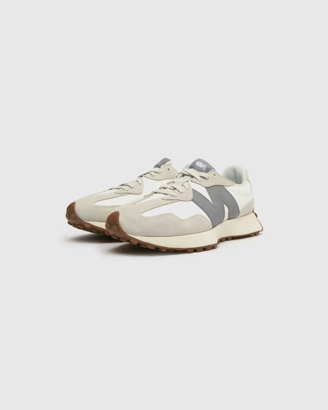 Old School Smooth Soles New Balance Beige 327 ??White Grey?? Sneakers
