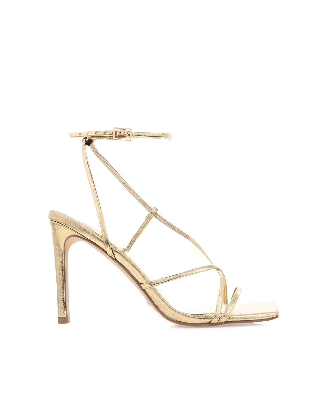 ELPHABA - GOLD METALLIC Chic Wedding Sandals Classic Red Heels