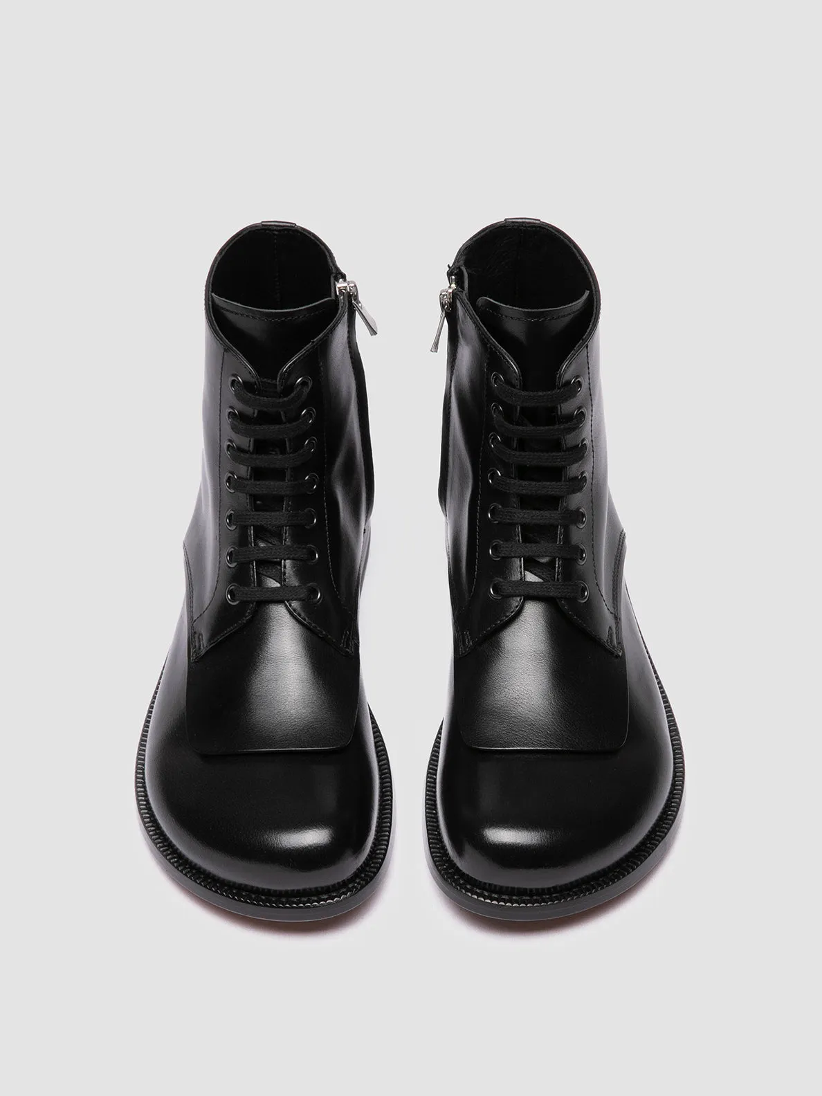 EMERALD 004 - Black Leather Lace-up Boots Stylish Upper Mint Cool