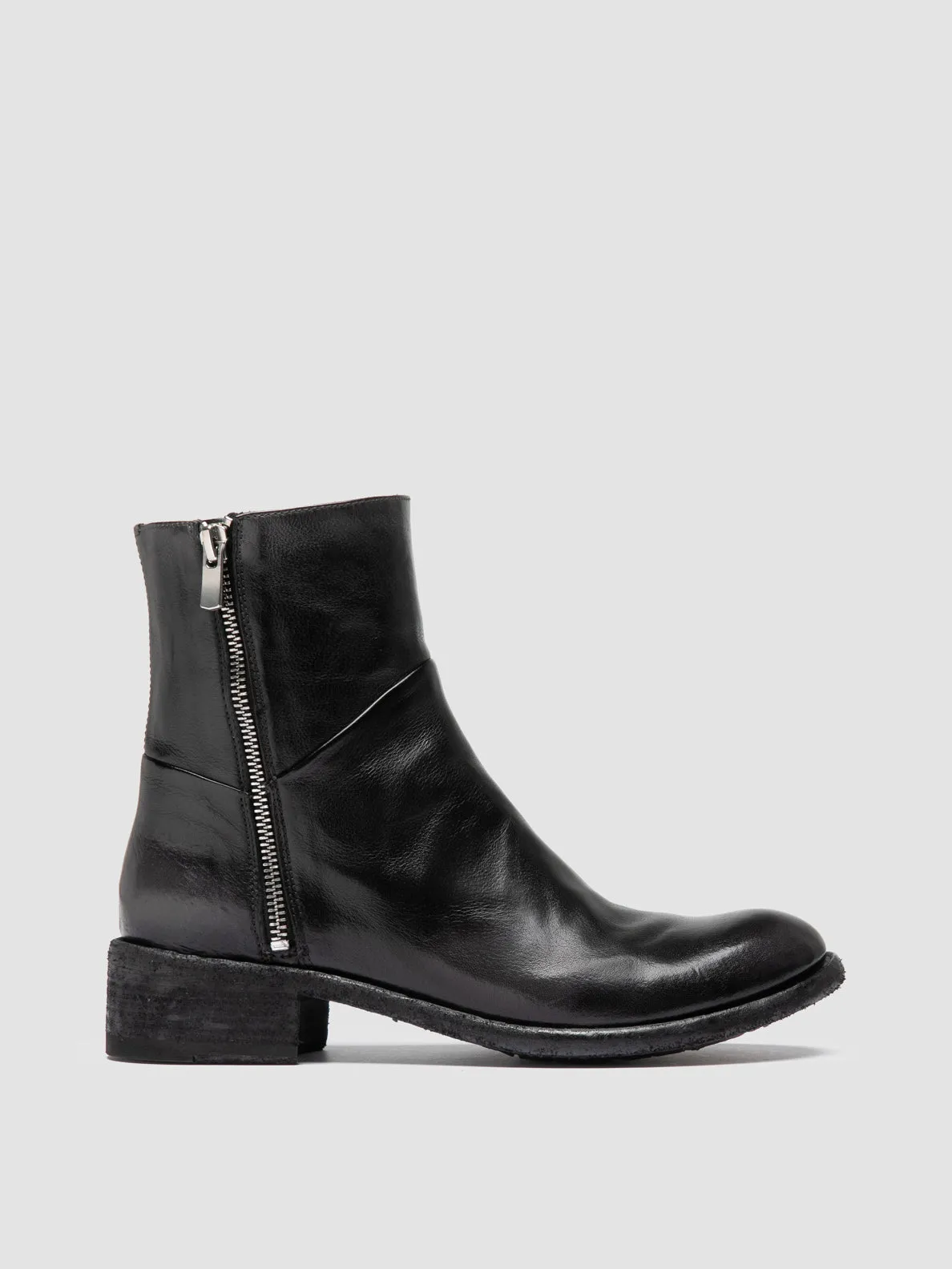 Day Wear LISON 066 - Grey Leather Zipped Boots
