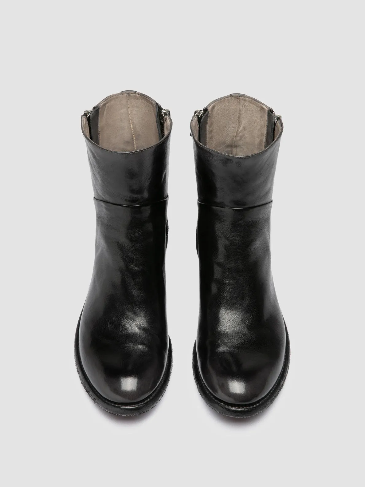Lake Hike Chunky Sole LISON 066 - Grey Leather Zipped Boots
