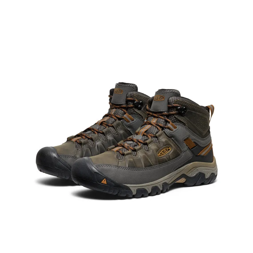 Men's Targhee III Waterproof Mid Wide  |  Black Olive/Golden Brown All-Terrain Stability Tread Pattern