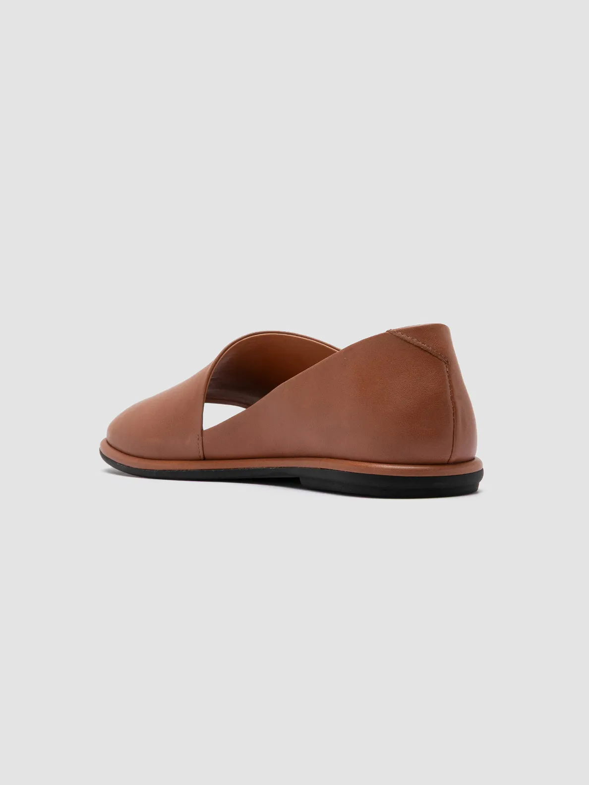Lift Hike MIENNE 102 - Brown Leather Peep Toe Shoes