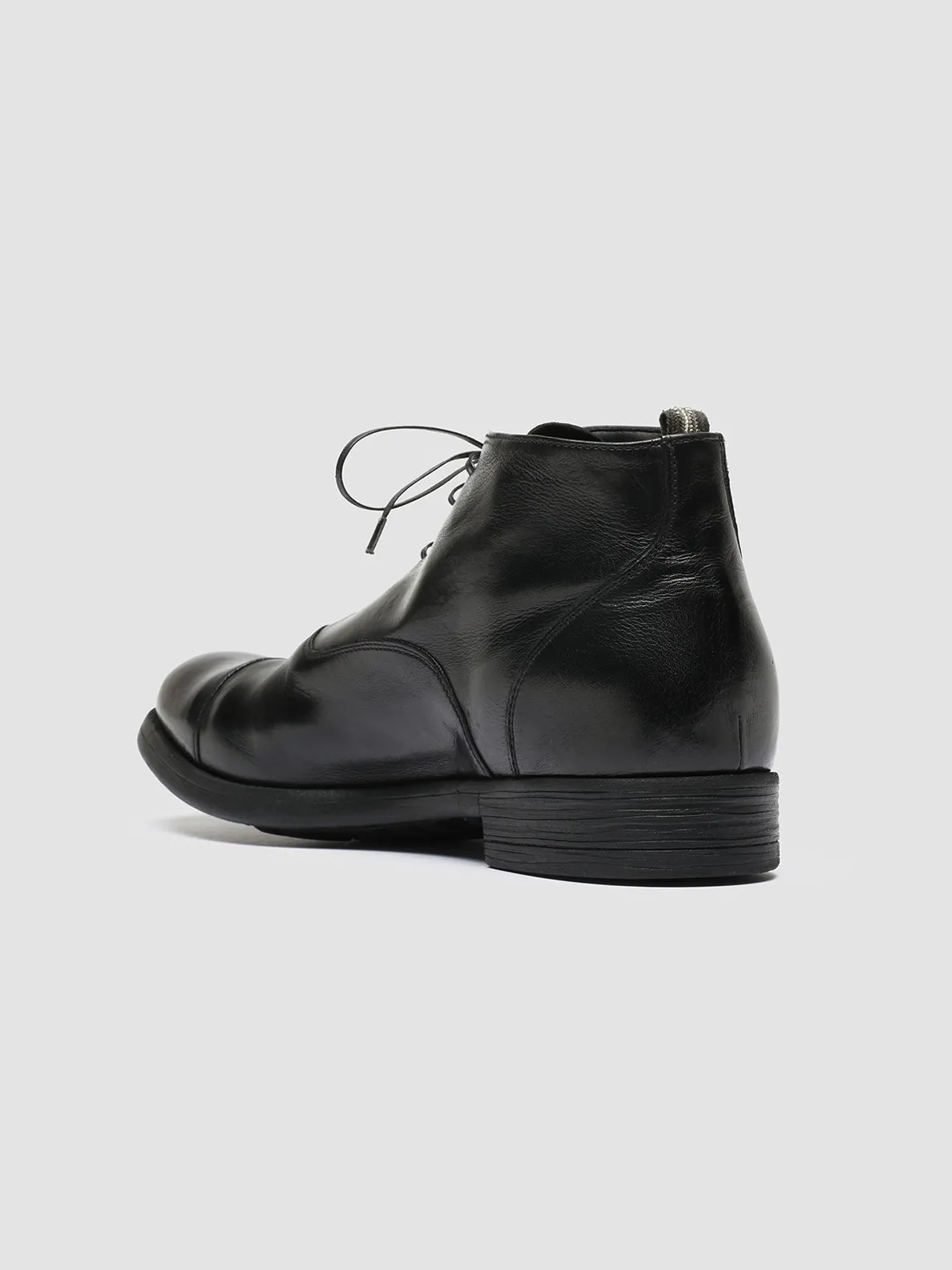 CHRONICLE 057 - Black Leather Lace Up Boots Ultra Comfort