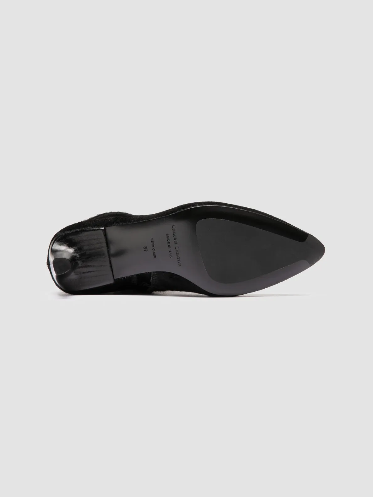 SUZY 008 - Black Leather Zipped Boots Sturdy Build
