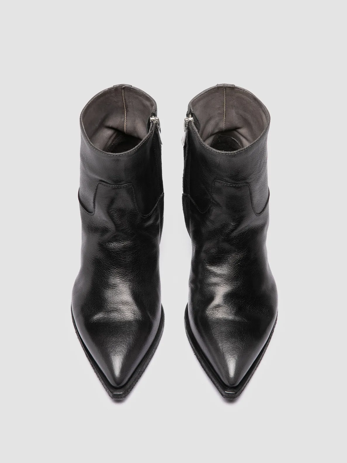 NOELIE DD 102 - Black Leather Zip Boots Sport Street