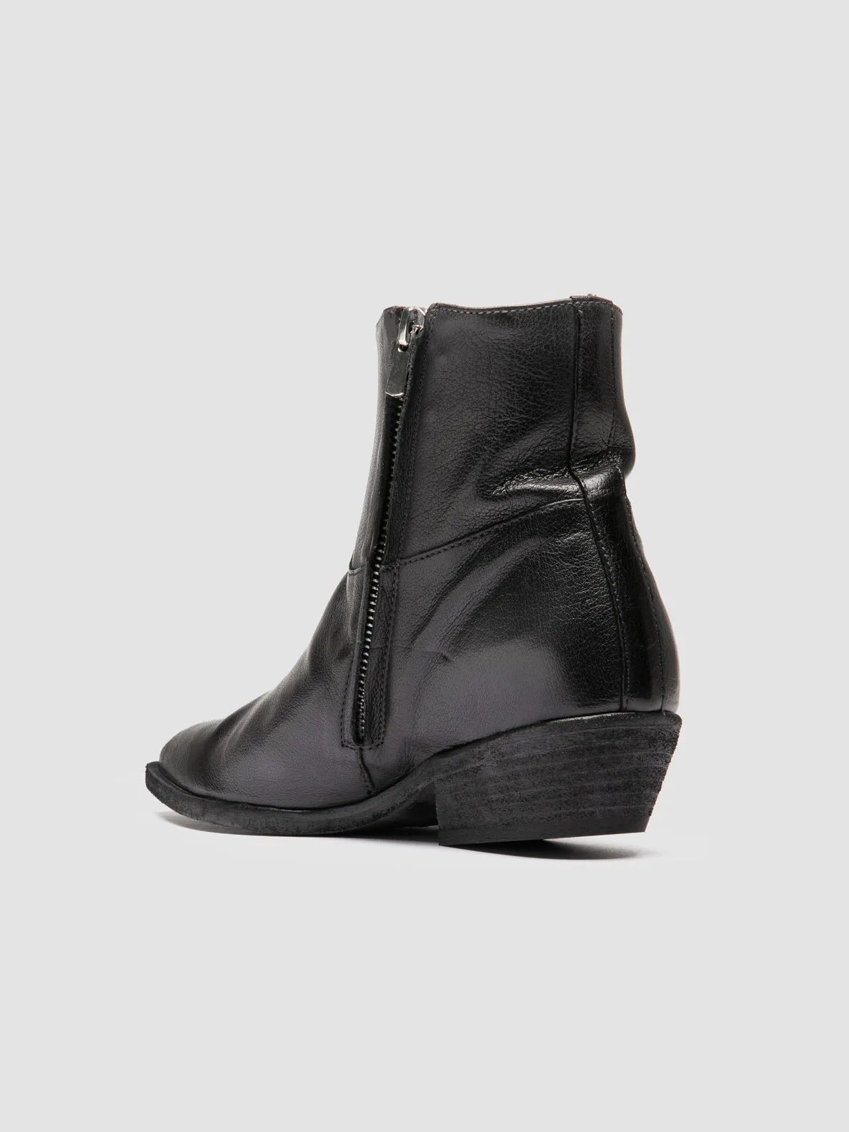 Shine Jog Marathon Walk NOELIE DD 102 - Black Leather Zip Boots