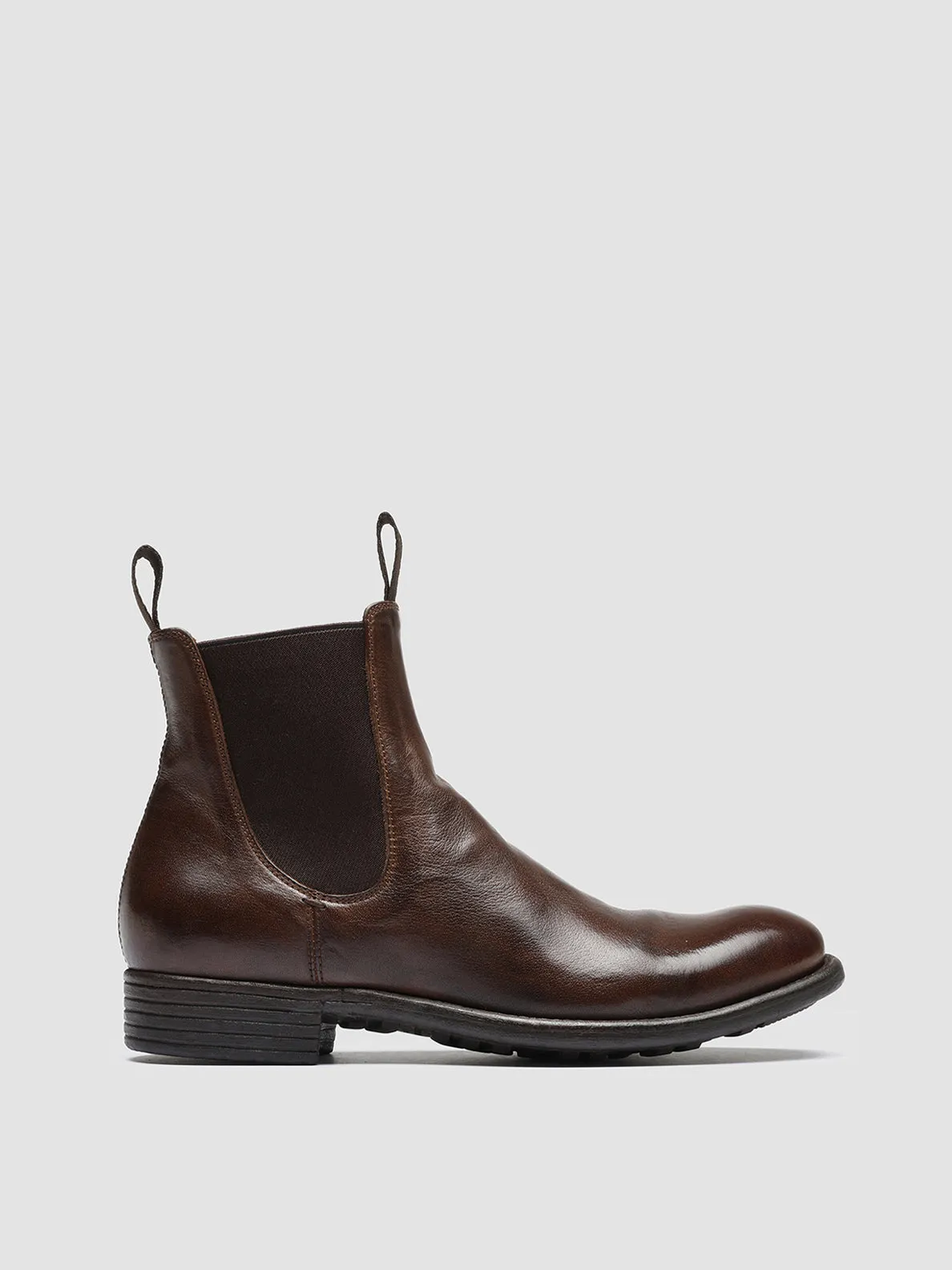 CALIXTE 004 - Brown Leather Chelsea Boots Easy Slip On