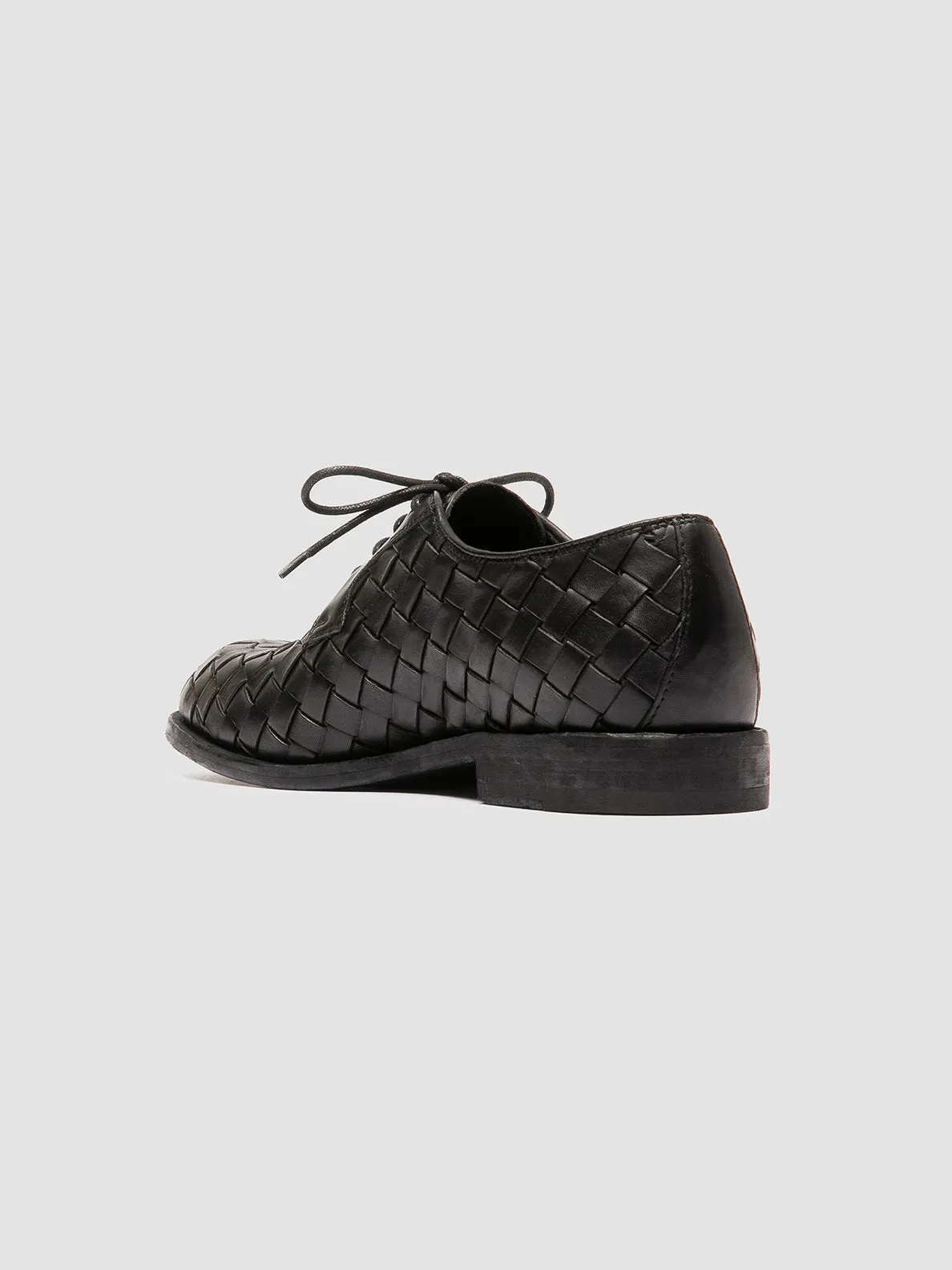 Fashion Essential RUGGED 007 - Black Leather Derby Shoes