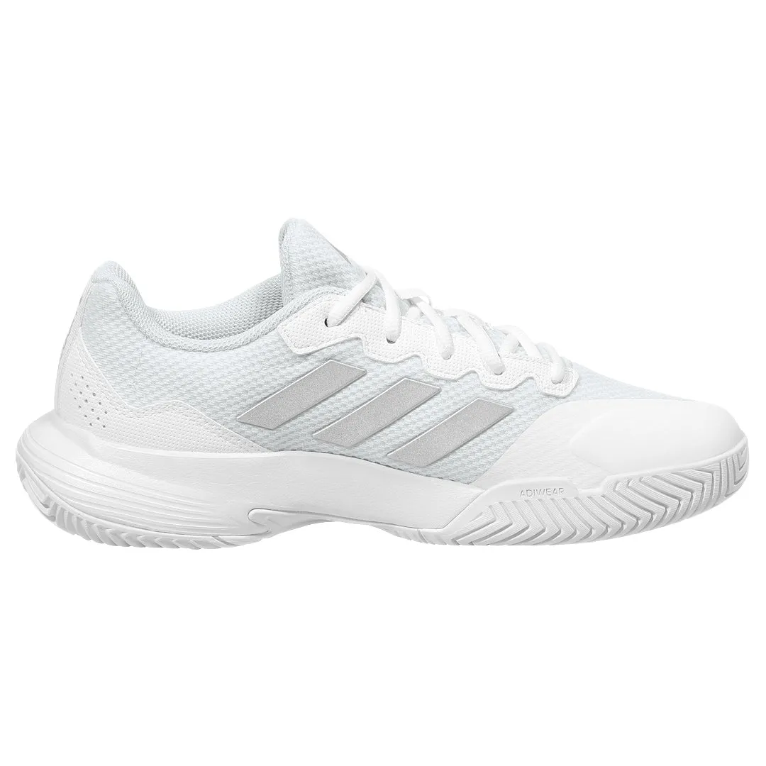 adidas Women's GameCourt 2 - Cloud White/Silver Metallic Long Walk Versatile Usage