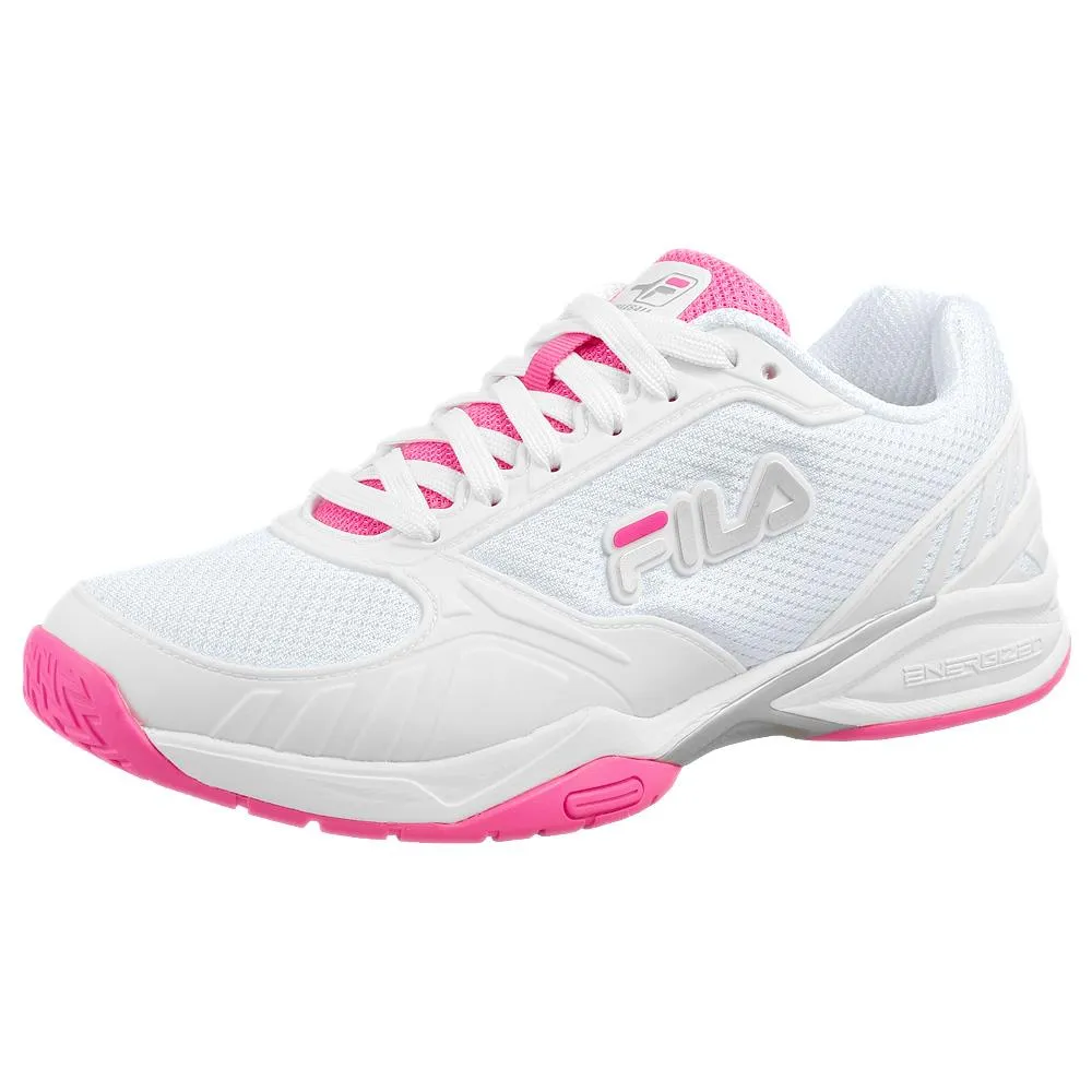 Fila Women's Volley Zone - Pickleball - White/Knockout Pink Plush Fit Core Flex
