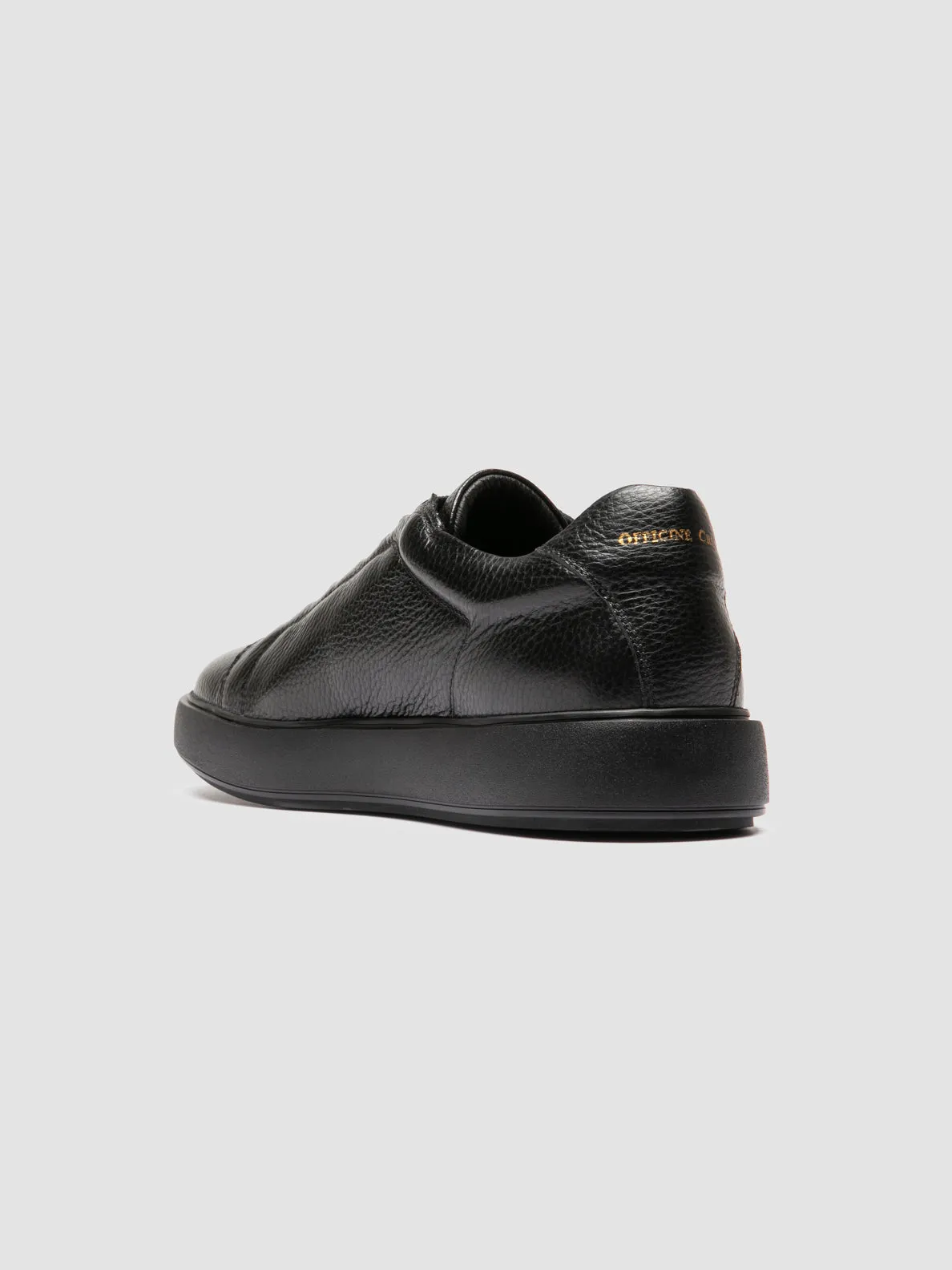 Back Tab SLOUCH 001 - Black Leather Sneakers