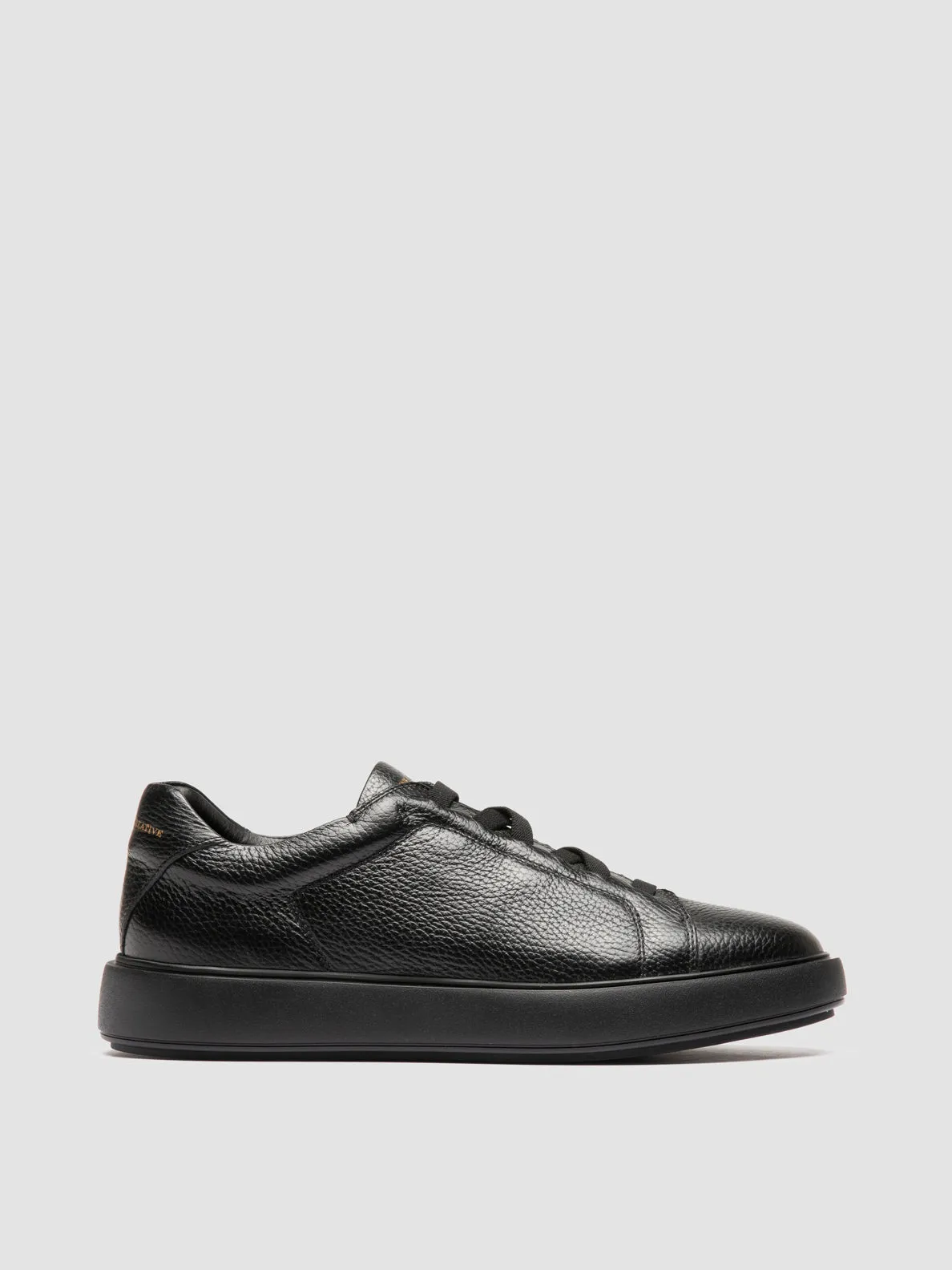 SLOUCH 001 - Black Leather Sneakers Clean Style