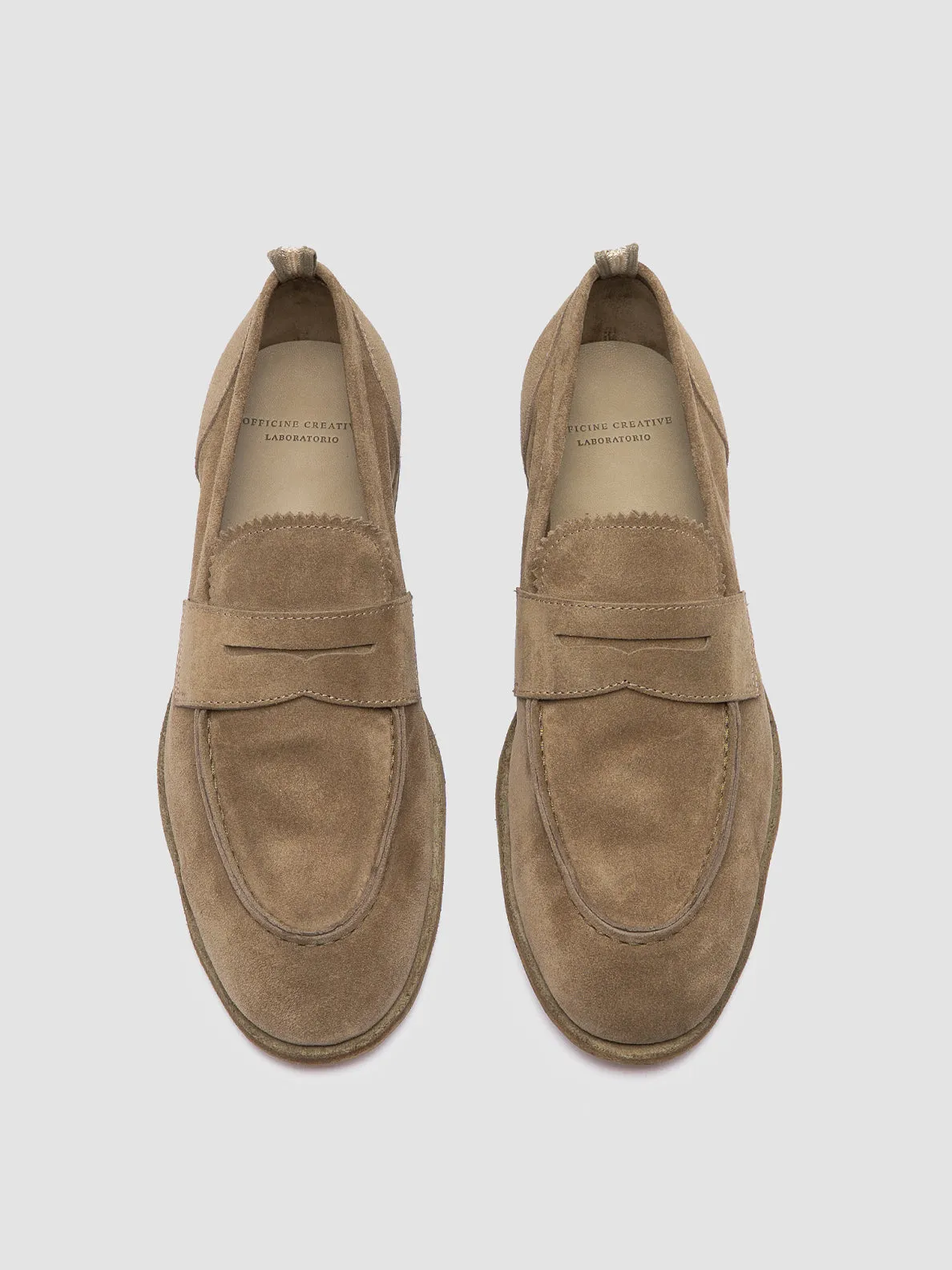 SOLITUDE 001 - Taupe Suede Penny Loafers Ultimate Ease Neutral Wear