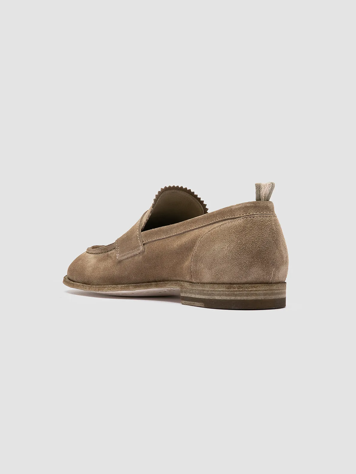 SOLITUDE 001 - Taupe Suede Penny Loafers Fashion Edge Quick Footwear