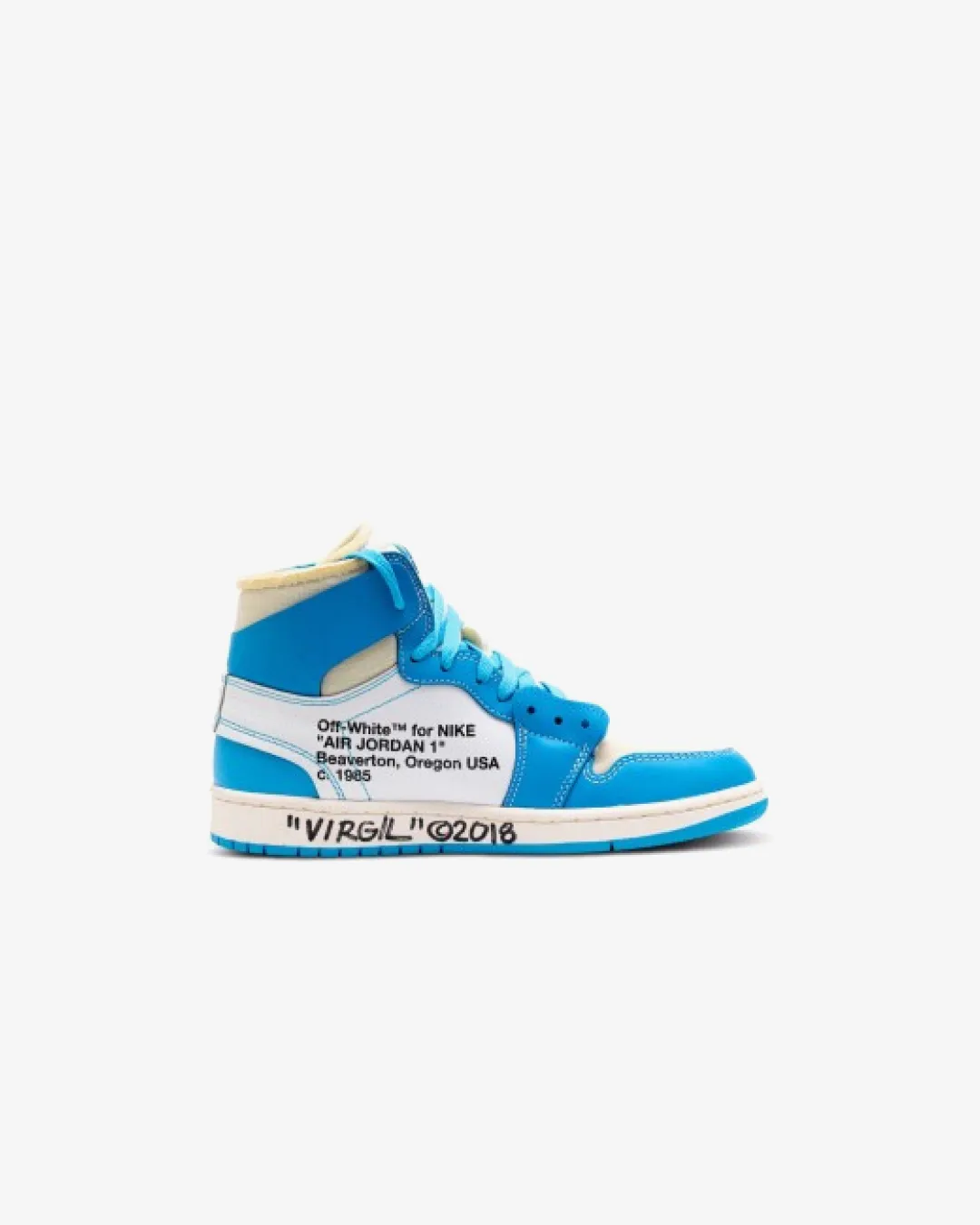 Nike Air Jordan 1 x Off-White NRG ??UNC?? ?C White/Dark Powder Blue Anti Odor Heart Glow