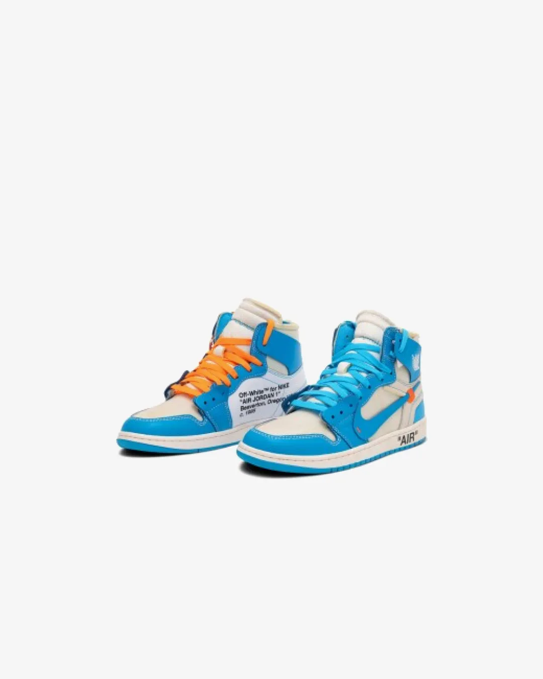 Gloss Finish Nike Air Jordan 1 x Off-White NRG ??UNC?? ?C White/Dark Powder Blue