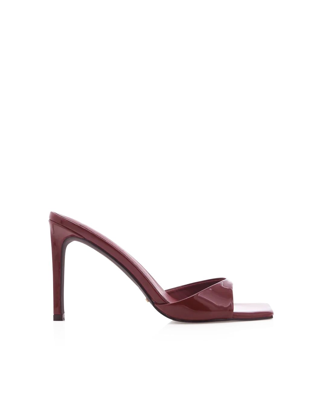 Bridal Heel Sandals ESMERALDA - DARK CHERRY PATENT