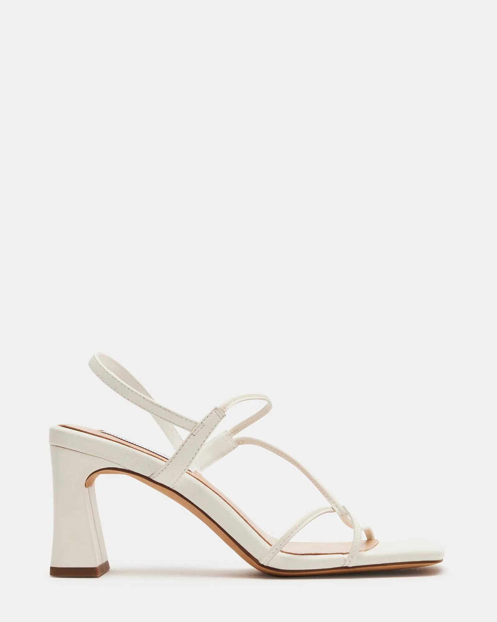 VALORA WHITE LEATHER Comfortable Padding Elegant Slip-On Heels