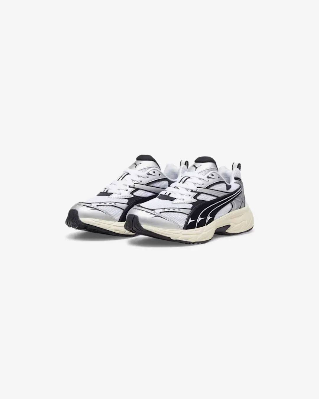 running in hot weather shoes Puma Morphic Retro Runner Frosted Ivory Black Sneakers