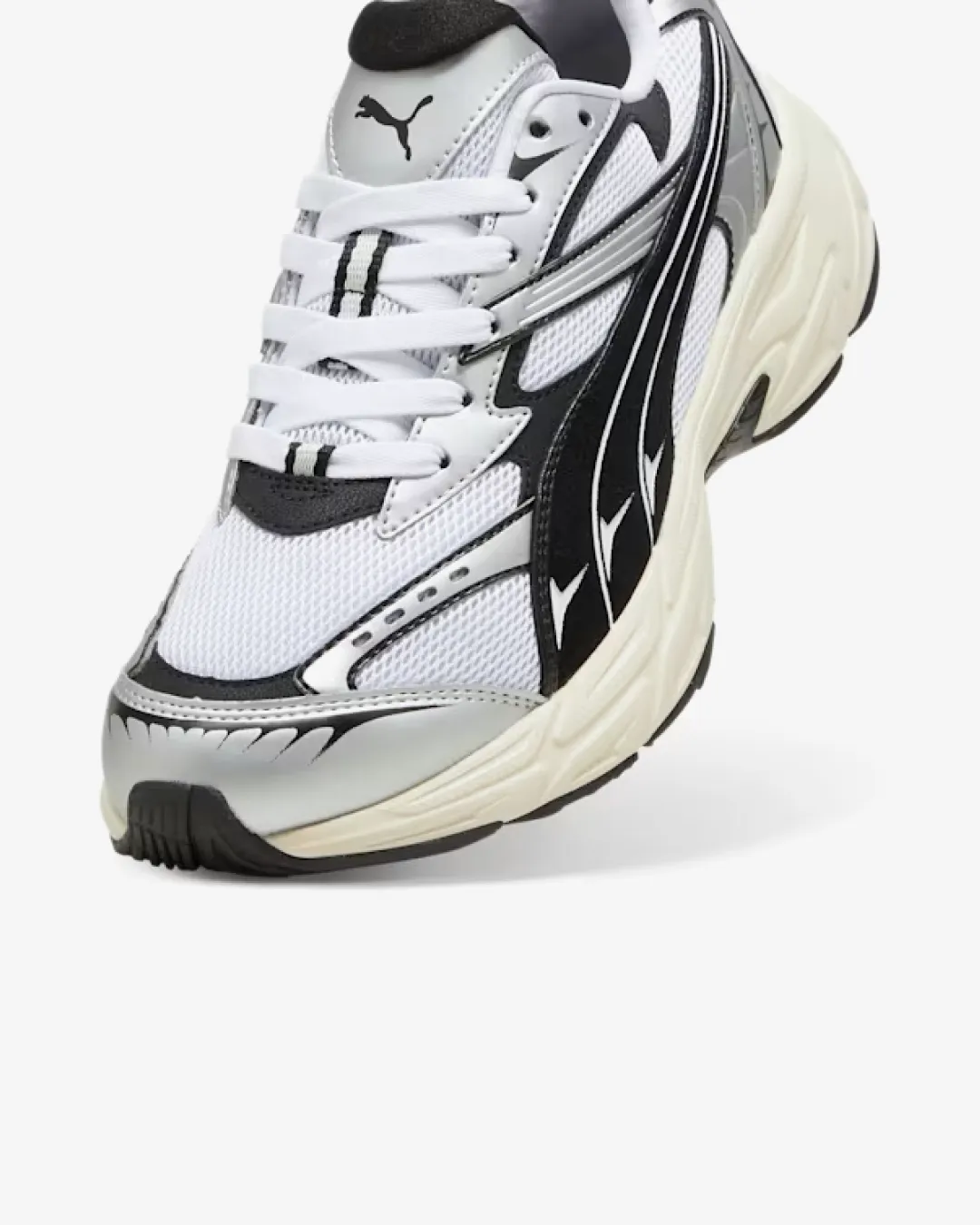 running shoes for sprinters toe box shoes Puma Morphic Retro Runner Frosted Ivory Black Sneakers