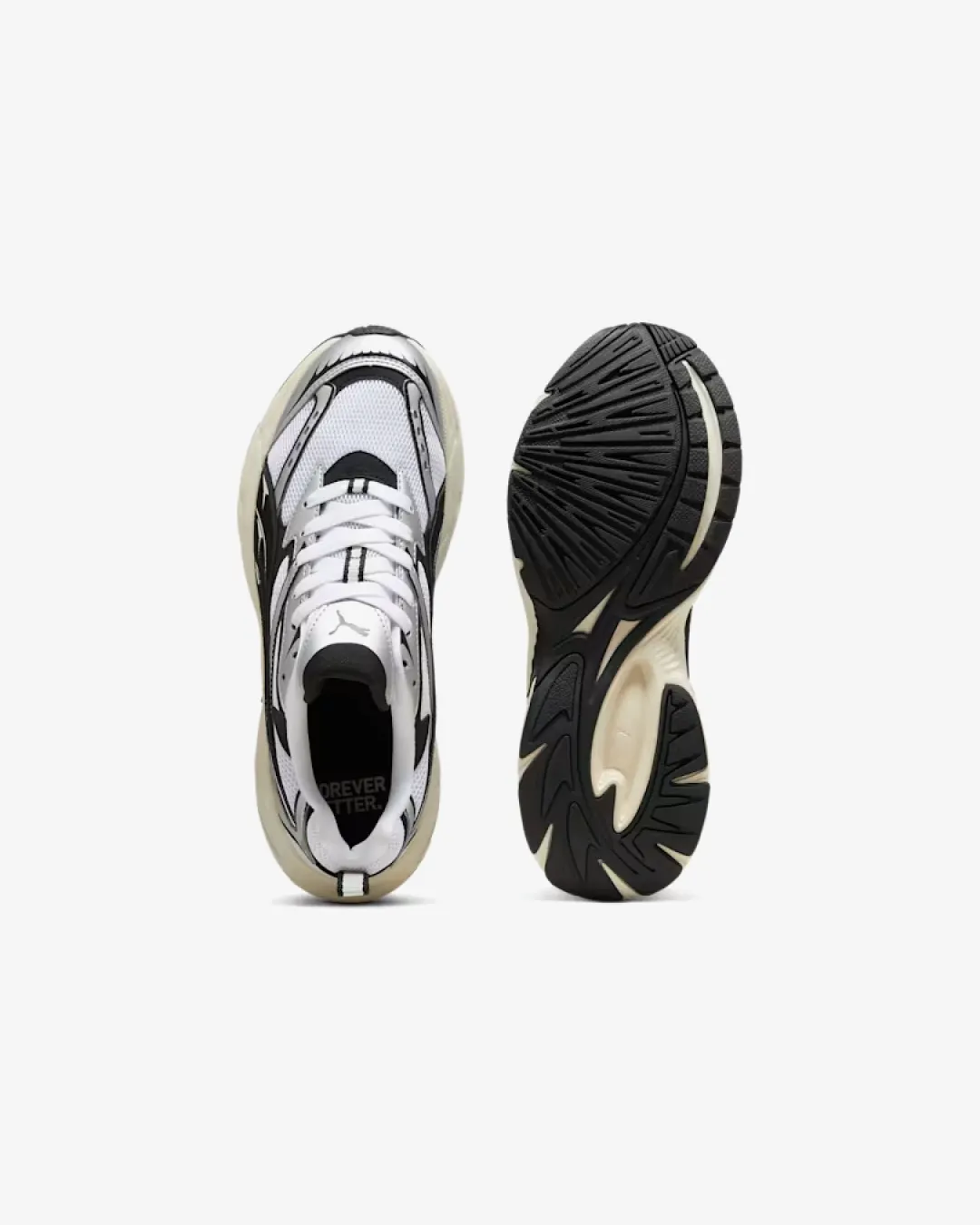 logoed men's sports footwear Puma Morphic Retro Runner Frosted Ivory Black Sneakers