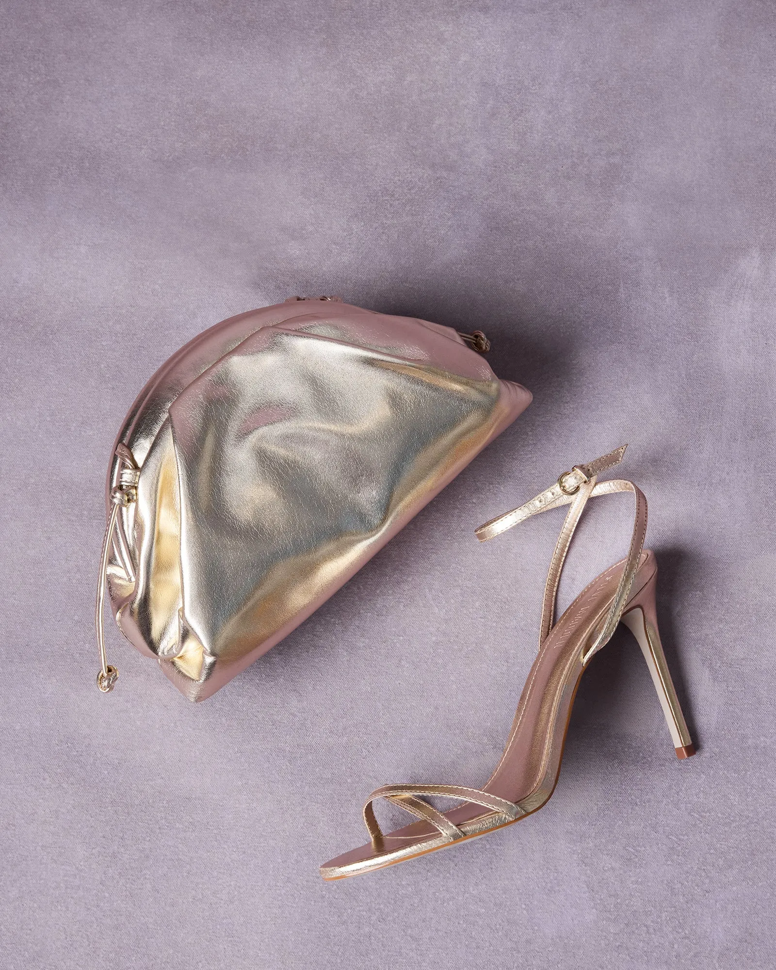 JYPSEY HEEL AND HAILEE BAG GOLD BUNDLE Chunky Heels Special Occasion Heels