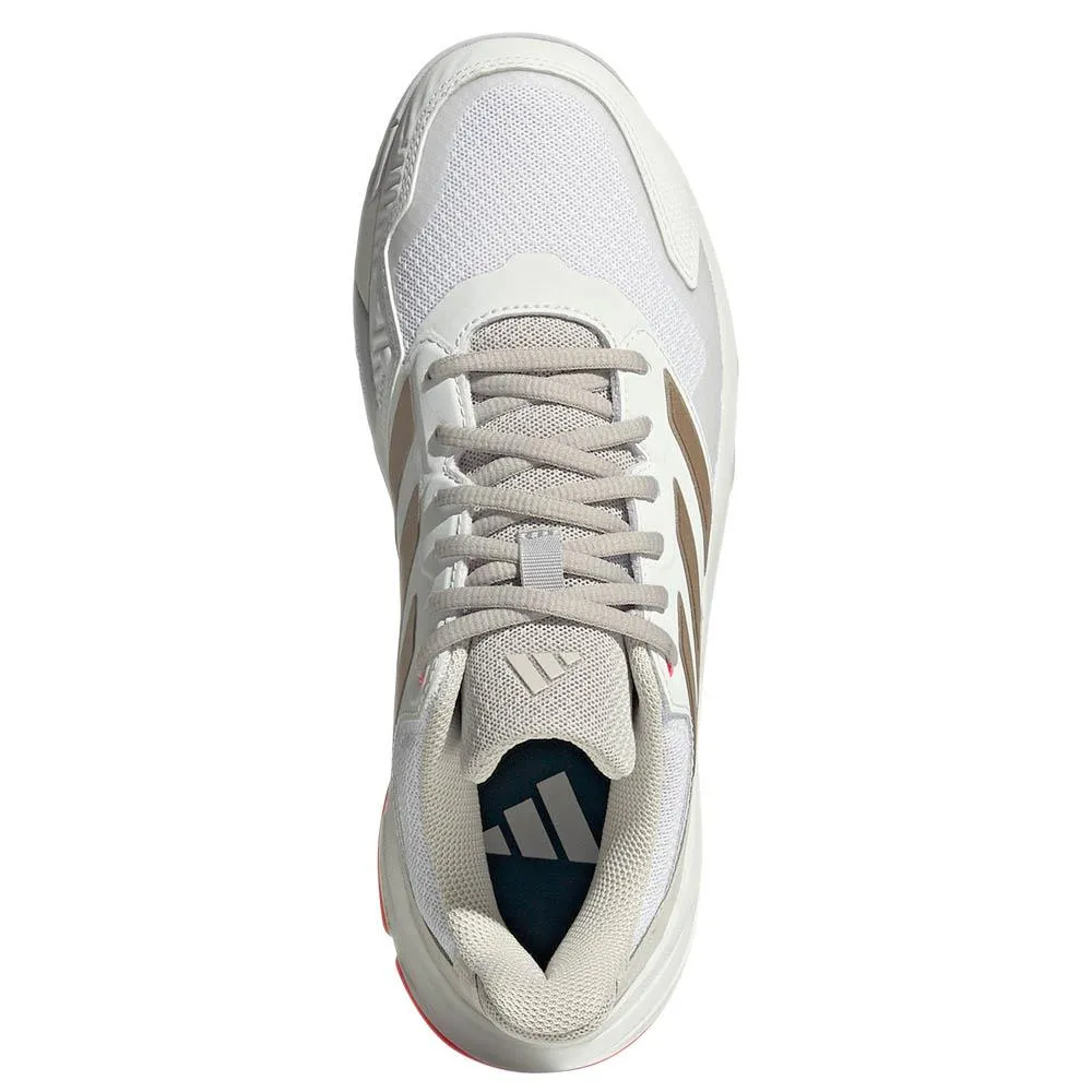 Durable Sole adidas Women's CourtJam Control 3 - Cloud White/Iron Metallic