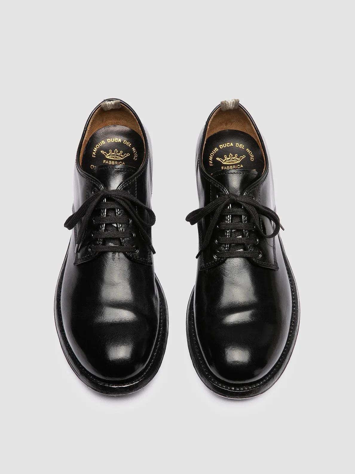 mesh ventilation ADMIRAL 007 - Black Leather Derby Shoes