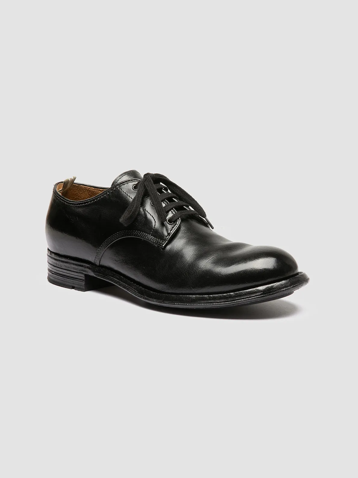 ADMIRAL 007 - Black Leather Derby Shoes Compact Design Urban Classic