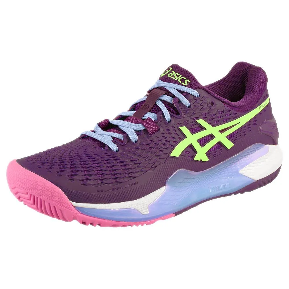 Luxe Comfort Light Comfort Asics Women's Gel-Resolution 9 - Padel - Deep Mauve/Lime Green