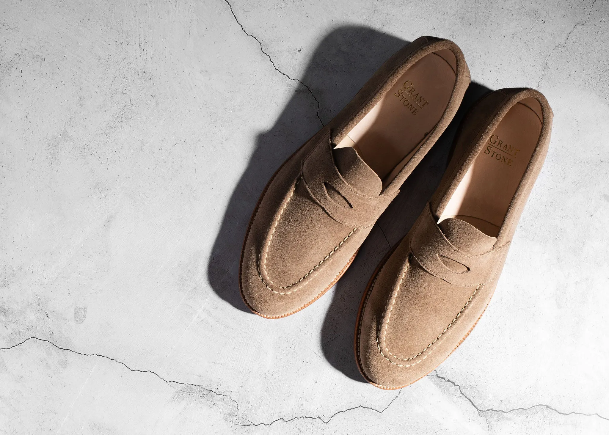 Comfortable All-day Slip-ons Unlined Traveler Penny Sand Suede
