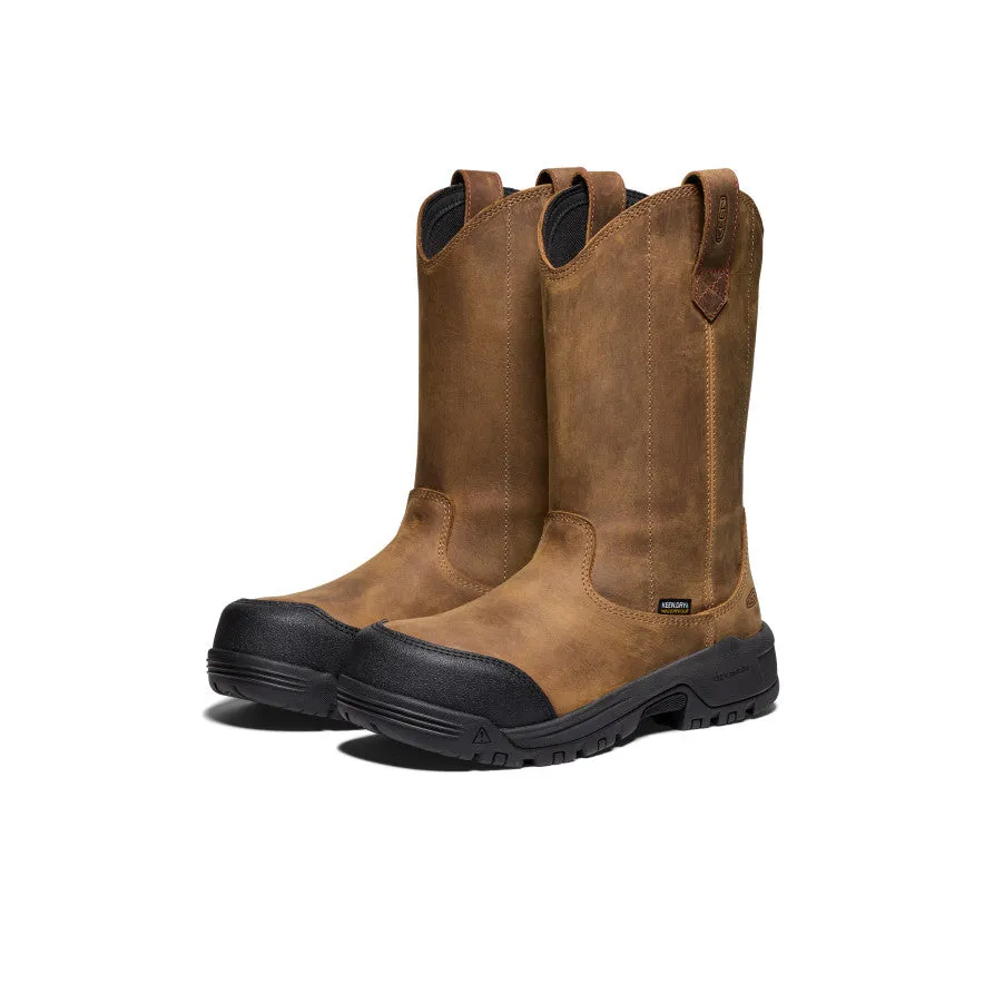 Women's Evanston Pull-On Waterproof Boot (Carbon Toe)  |  Bison/Black Supportive