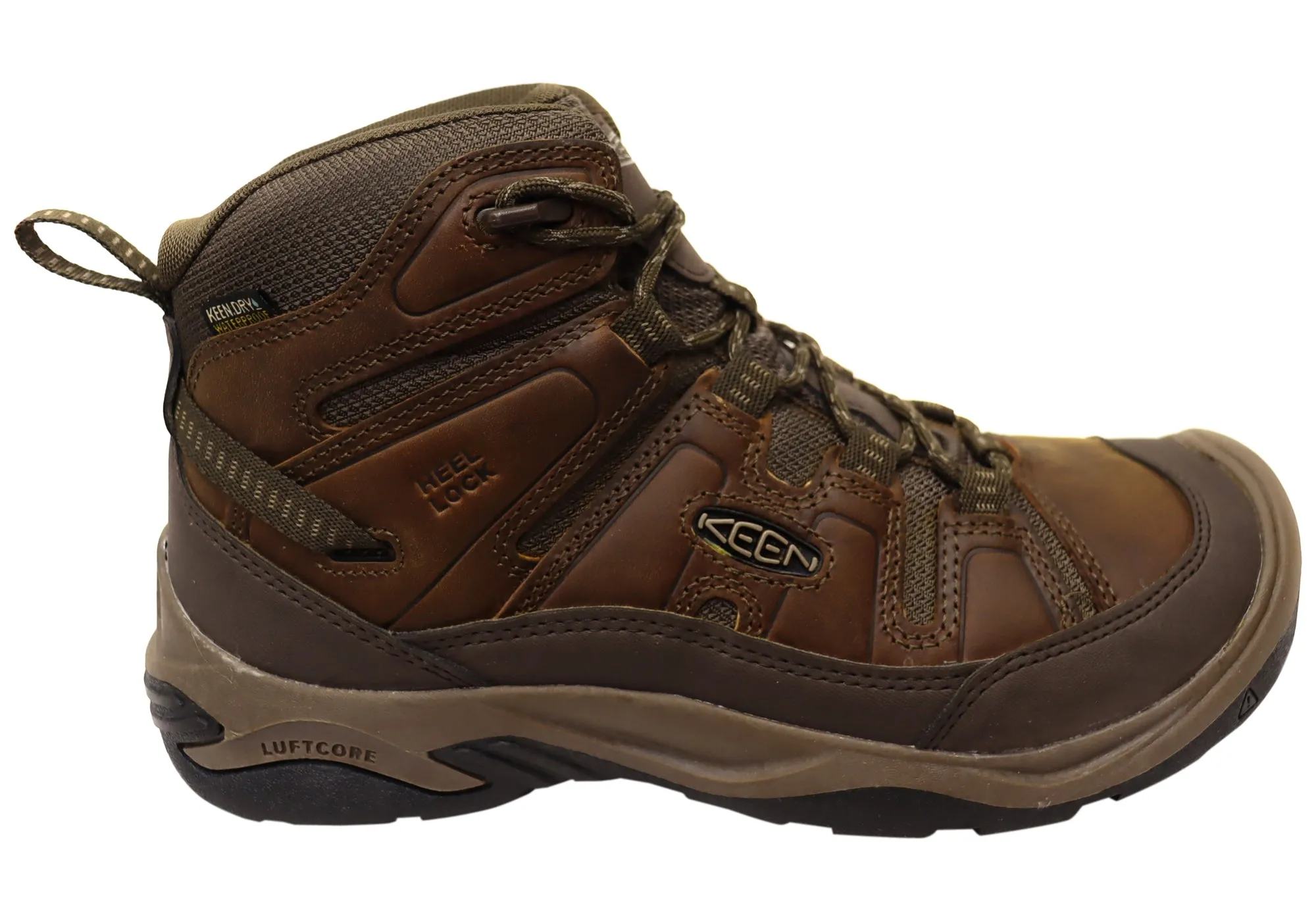 Match All Stone Glam Keen Circadia Mid Waterproof Mens Leather Wide Fit Hiking Boots