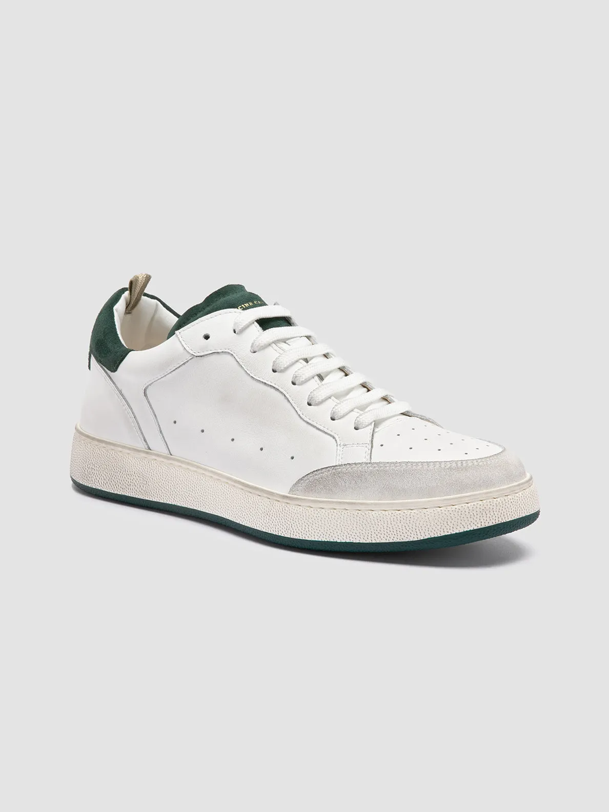 THE ANSWER 001 - White Leather and Suede Sneakers Adaptive Shape