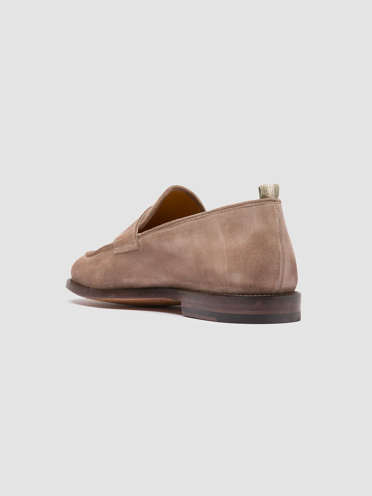 OPERA 001 - Taupe Suede Penny Loafers Soft Leather Finish
