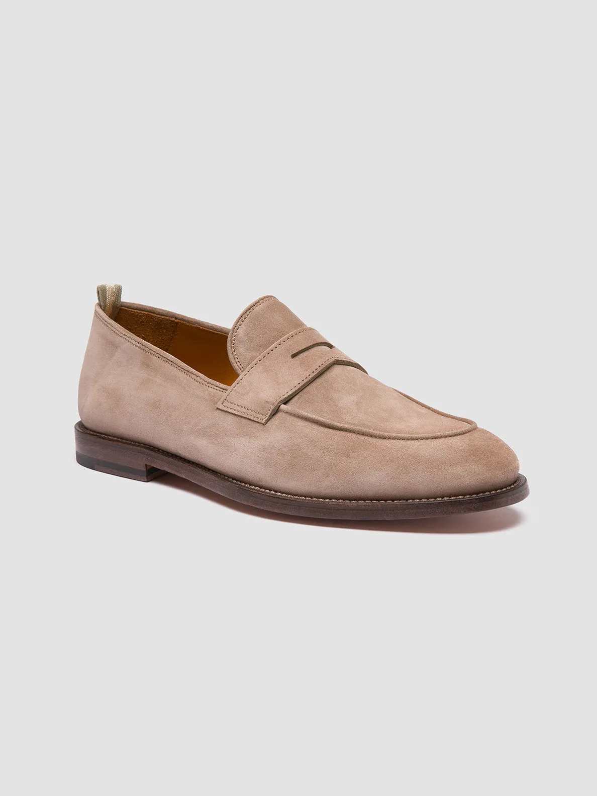 Sleek Shape Cross Terrain OPERA 001 - Taupe Suede Penny Loafers